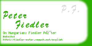 peter fiedler business card
